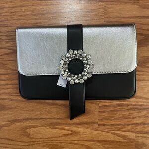 BNWT Elegant Silver and Black EXPRESS Women's Clutch